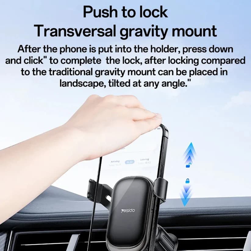 Yesido C247 Car Holder, 4.7inch - 7.2inch, Black - Image 4