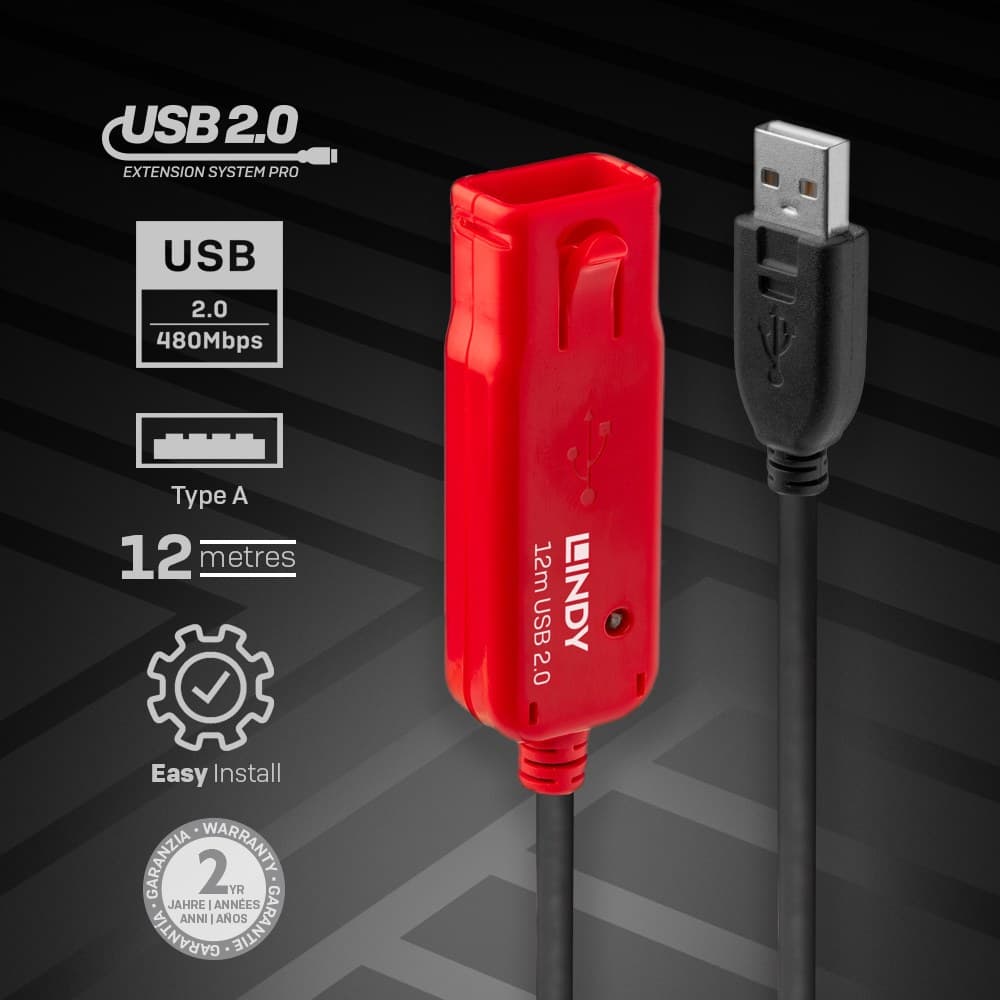 Lindy 12m USB 2.0 Active Extension Pro Hub - Image 3