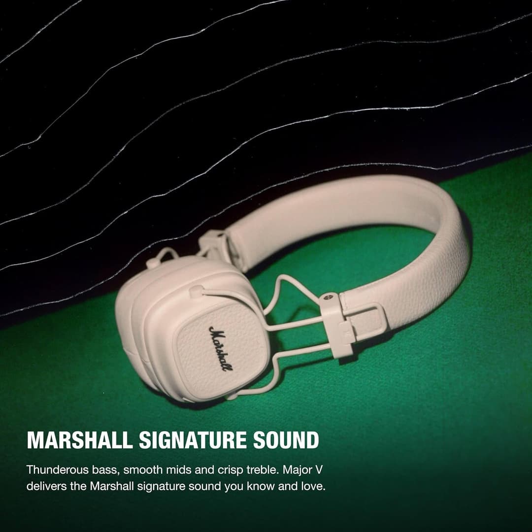 Marshall Major V Wireless On-Ear Headphones - Cream - Image 2