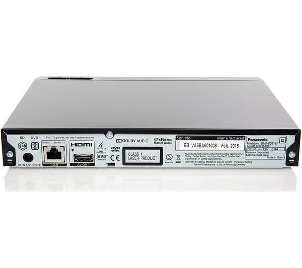 PANASONIC DMP-BDT167EB Blu-ray & DVD Player - Image 6