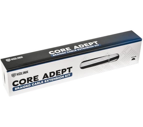 KOLINK Core Adept Power Extension Cable Kit - Black & White - Image 3