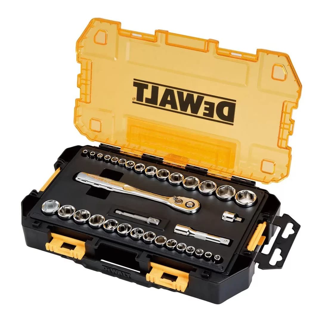 DEWALT DWMT45034 Mechanics 1/4 in. and 3/8 in. Drive Socket Set (34 Pc.) - Black/Yellow - Image 2
