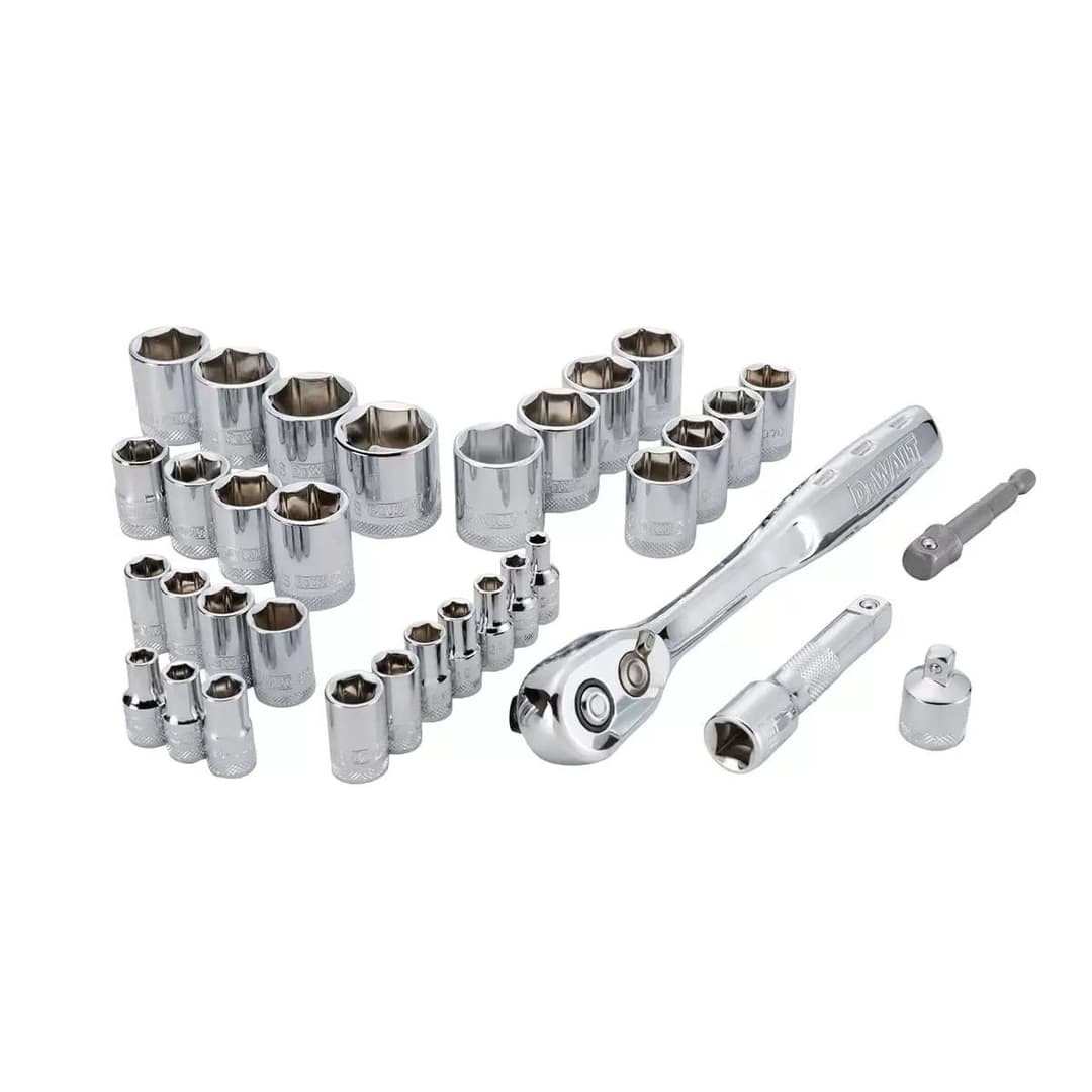 DEWALT DWMT45034 Mechanics 1/4 in. and 3/8 in. Drive Socket Set (34 Pc.) - Black/Yellow - Image 3