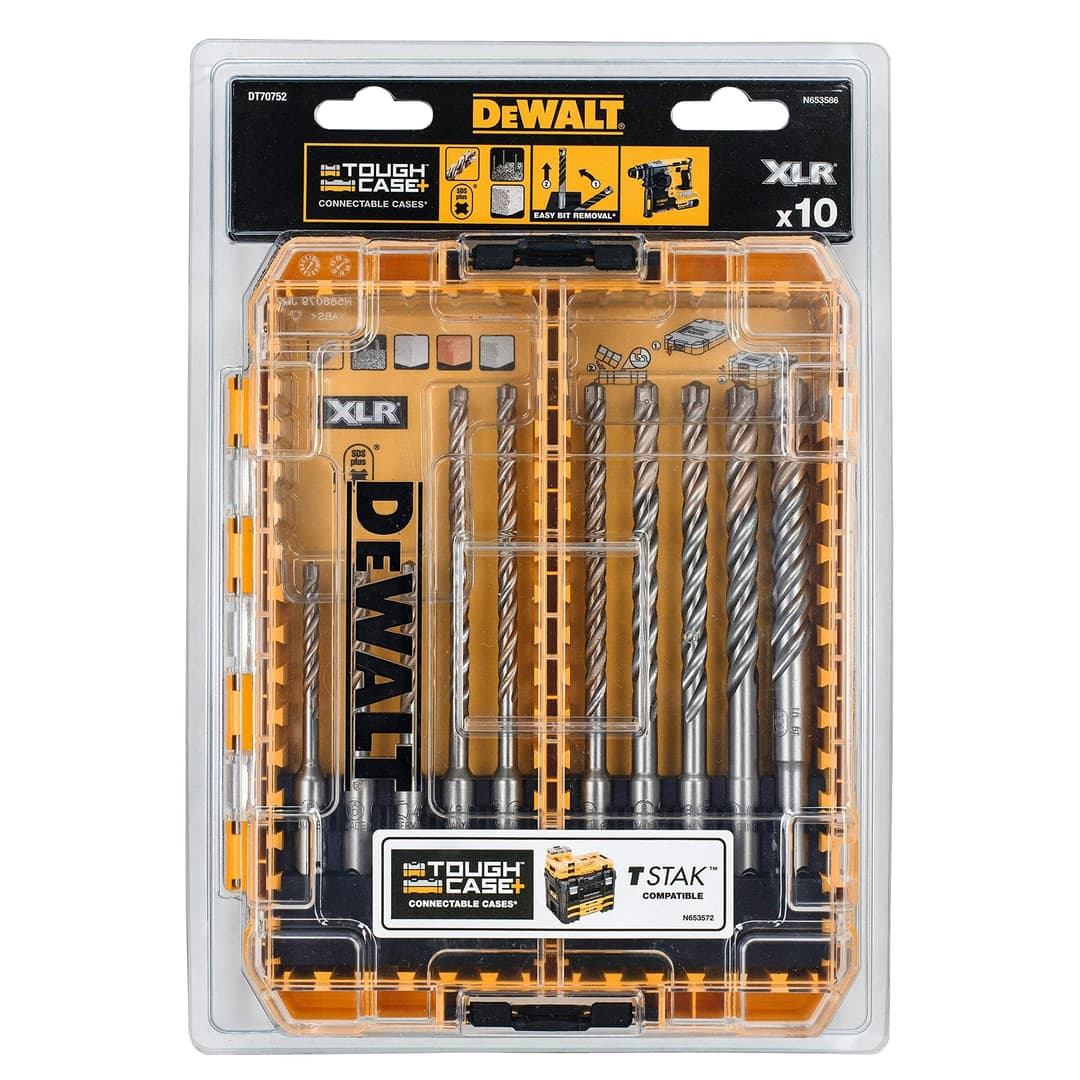 DEWALT 10PC XLR SDS Plus Set Full Head Carbide Drill Bit Set - Yellow/black - Image 3