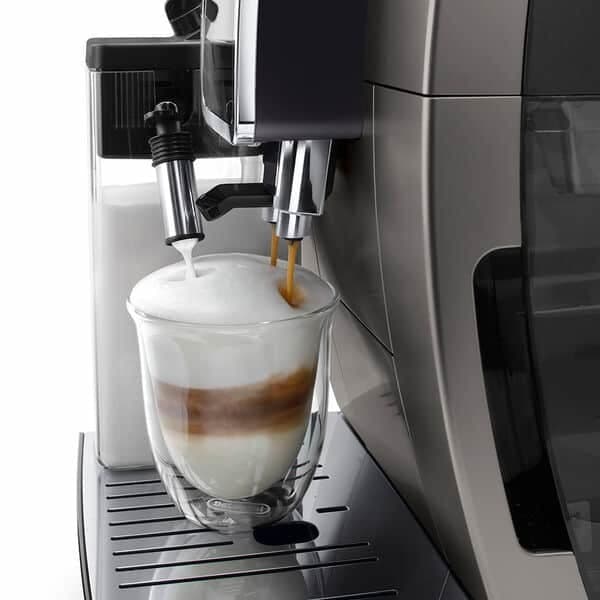 De'Longhi Dinamica Plus ECAM380.95.TB Bean to Cup Coffee Machine 24 One-Touch Drinks LatteCrema Hot Milk System 3.5in Touch Display - Titanium Black - Image 3