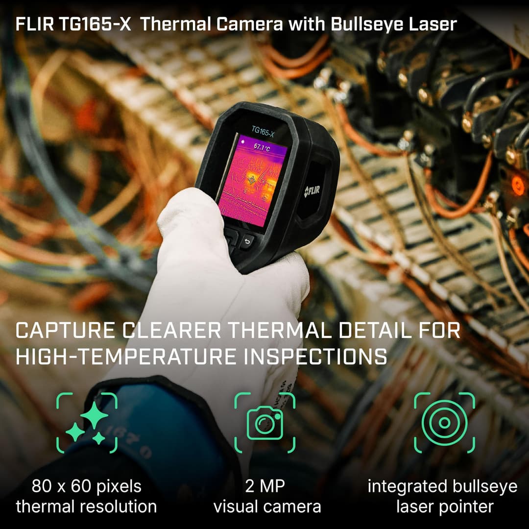 FLIR TG165-X Thermal Imaging Camera With Bullseye Laser, Spot IR - Black - Image 2