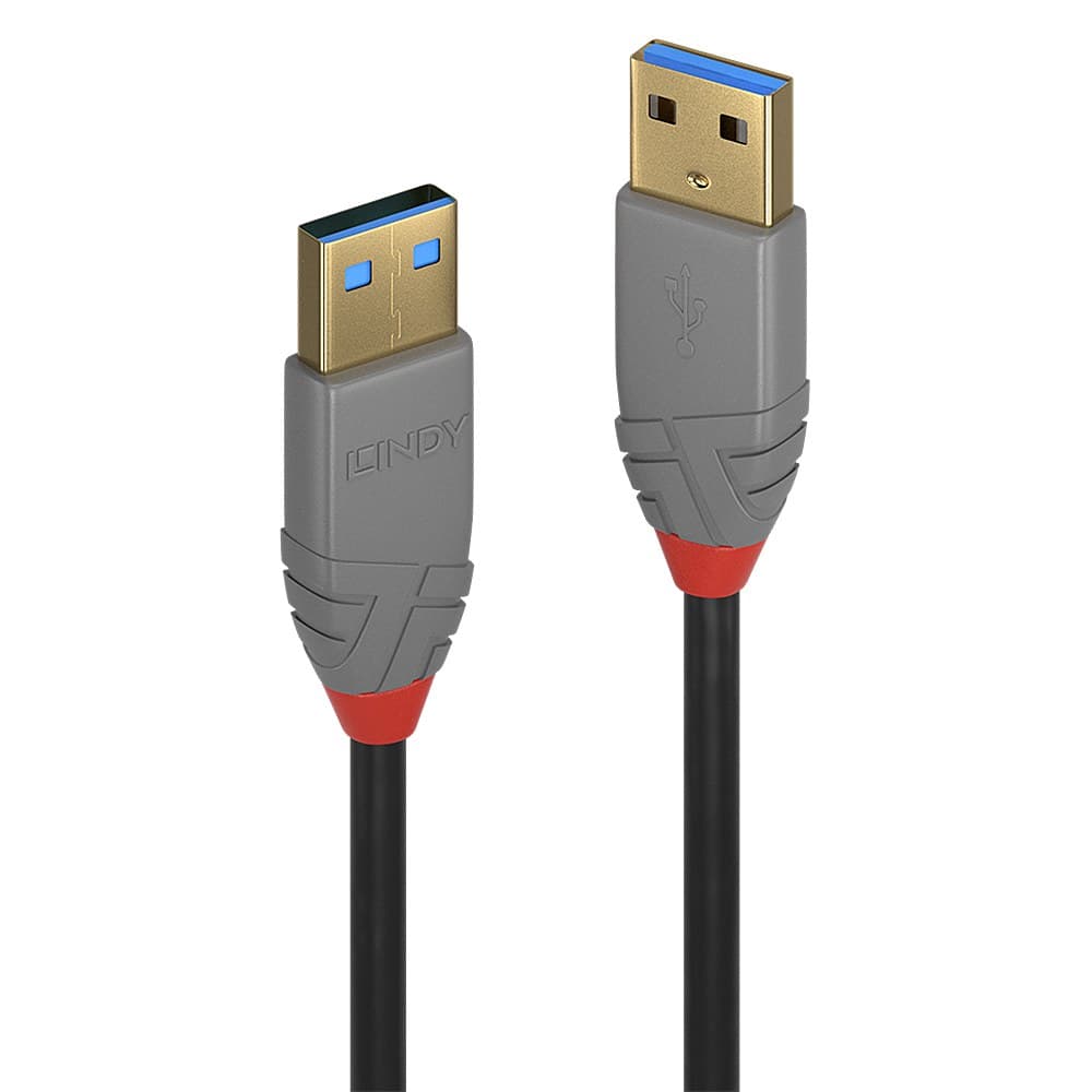 Lindy 2m USB 3.2 Type A Cable, 5Gbps, Anthra Line - Image 1