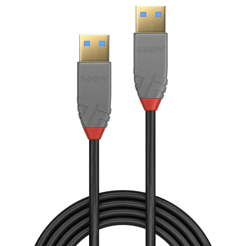 Lindy 2m USB 3.2 Type A Cable, 5Gbps, Anthra Line - Image 2
