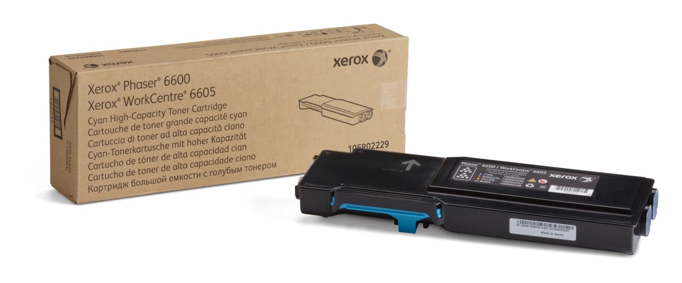 Xerox Genuine Phaser™ 6600, WorkCentre™ 6605 Cyan High capacity Toner Cartridge (6000 Pages) - 106R02229