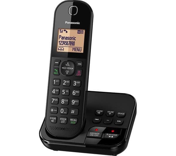 PANASONIC KX-TGC420EB Cordless Phone with Answering Machine - Black