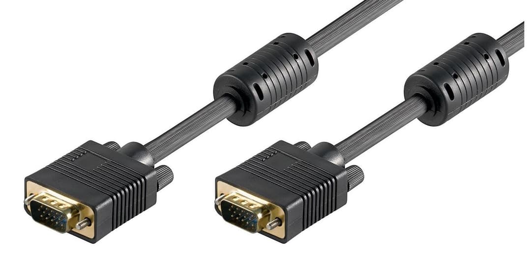 Microconnect MONGG5FB Full HD SVGA VGA (HD15) Cable 5m Male to Male with Ferrite Cores, Black - Image 1