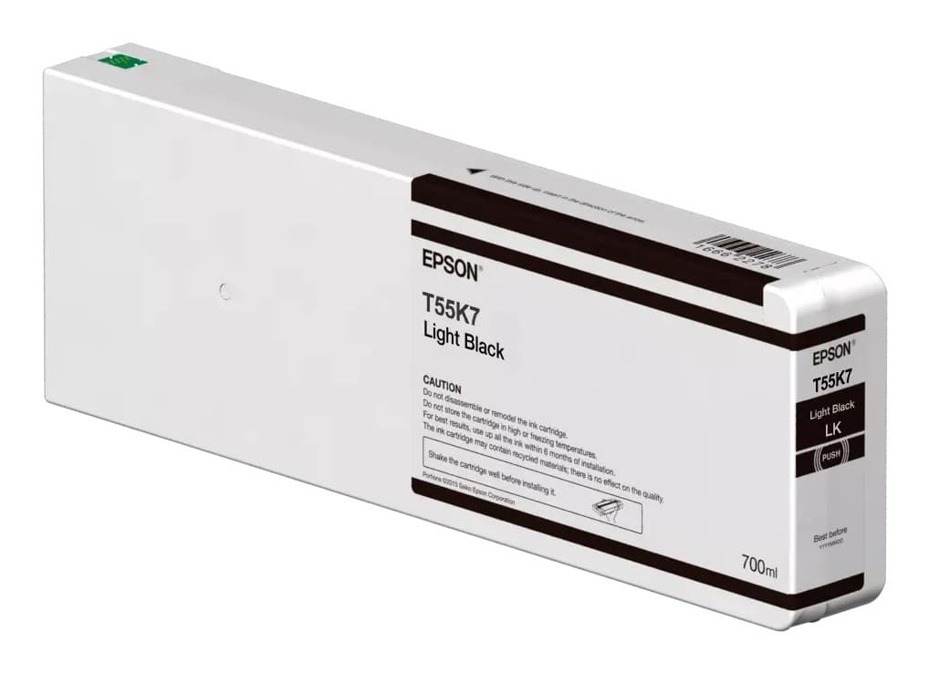 Epson T55K7 UltraChrome HDX/HD 700ml Ink Cartridge for SureColor SC-P6000/P7000/P8000/P9000 - Light Black - Image 1