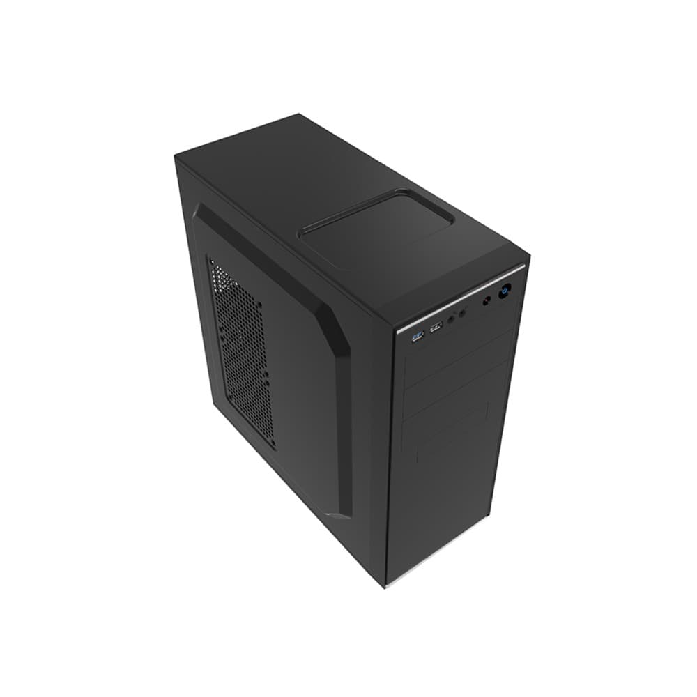 CiT Jet Stream Mid Tower PC Case with Silver Stripe 500W Power Supply - Black - Image 3