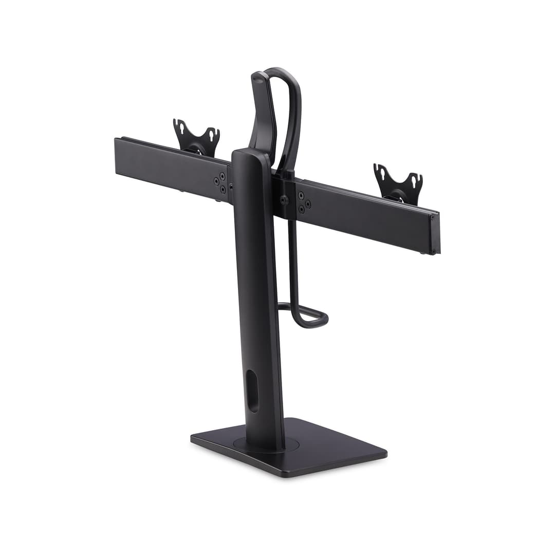 StarTech.com Crossbar Dual Monitor Desk Stand For Double 27-inch Screens, VESA Mount 75x75/100x100, Toolless Height Adjustment, Up To 13.2lb (6kg) Per Display - Image 2