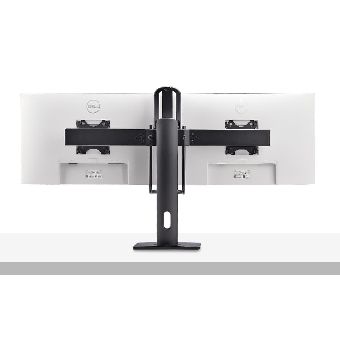 StarTech.com Crossbar Dual Monitor Desk Stand For Double 27-inch Screens, VESA Mount 75x75/100x100, Toolless Height Adjustment, Up To 13.2lb (6kg) Per Display - Image 4