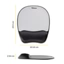 Fellowes Mouse Mat Wrist Support - Memory Foam Mouse Pad with Soft Foam Pillow - Ergonomic Mouse Mat for Computer, Laptop, Home Office Use - Compatible with Laser and Optical Mice - Silver thumbnail 2
