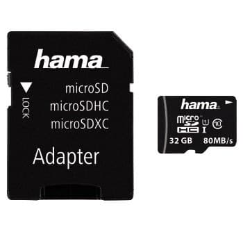 Hama microSD UHS-I Class 10 Memory Card with SD Adapter - 32GB - Image 1