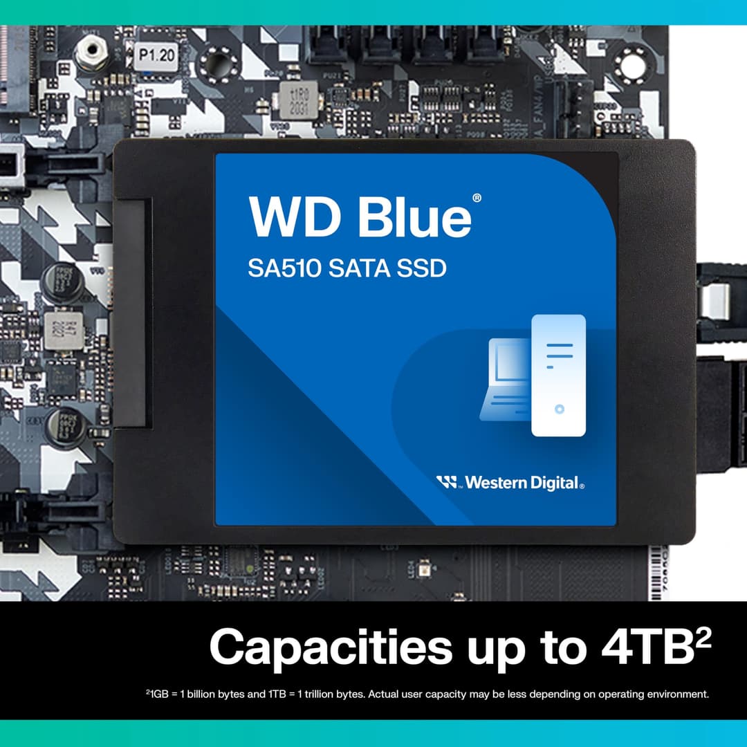 WD Blue SA510 500GB 2.5" SATA SSD - Blue - Image 4