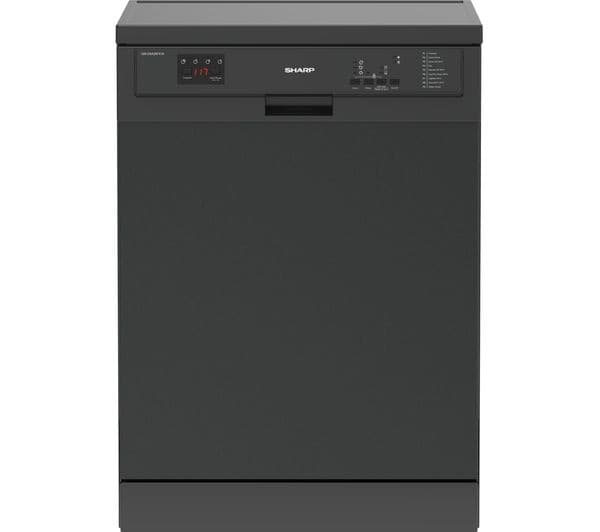 SHARP QW-DXA26F41A Full-size Dishwasher - Dark Stainless Steel - Image 1