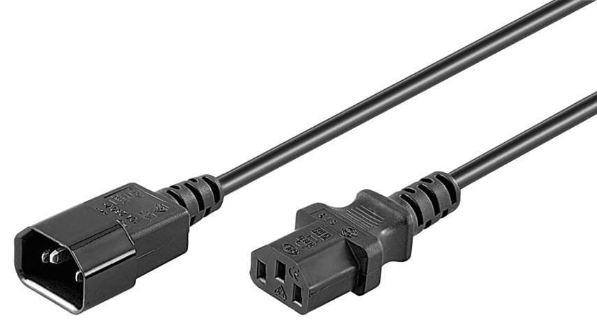 Power Cord C13-C14 0.5m Black - Image 1