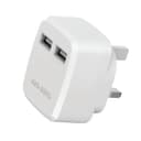 Speedy Premium Quality Dual USB Travel Charger, Compact, Stylish & Safe Charging Adapter SP-TC55A - White thumbnail 1