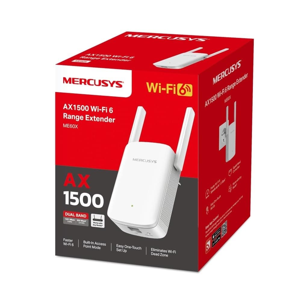 MERCUSYS ME60X WiFi 6 AX1500Mbps Extender And Internet Booster - White - Image 8