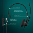 EPOS IMPACT 100 MS Mono USB-C+A Headset with Microphone, Microsoft Teams Certified, Noise-Cancelling, Lightweight, Soft Silicone Side Support, USB Adapter, Call Control, UC Professional Use thumbnail 4