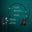 EPOS IMPACT 100 MS Mono USB-C+A Headset with Microphone, Microsoft Teams Certified, Noise-Cancelling, Lightweight, Soft Silicone Side Support, USB Adapter, Call Control, UC Professional Use thumbnail 5