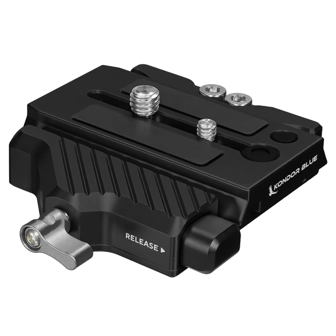 KONDOR BLUE | 501 Adjustable Baseplate for 15mm Rod Rigs | Arca Swiss QR Quick Release Plate, 85mm Matte Box Spacing, Anti-Twist Rail Clamps, Camera Cage Riser Mount | Black - Image 4