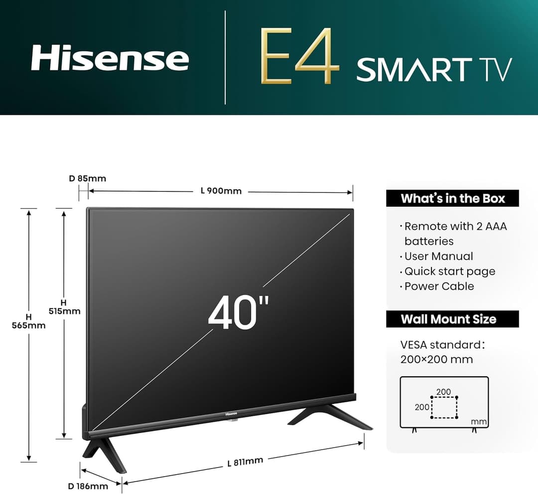 Hisense 40E4NTUK 40" Full HD Smart TV - Image 4