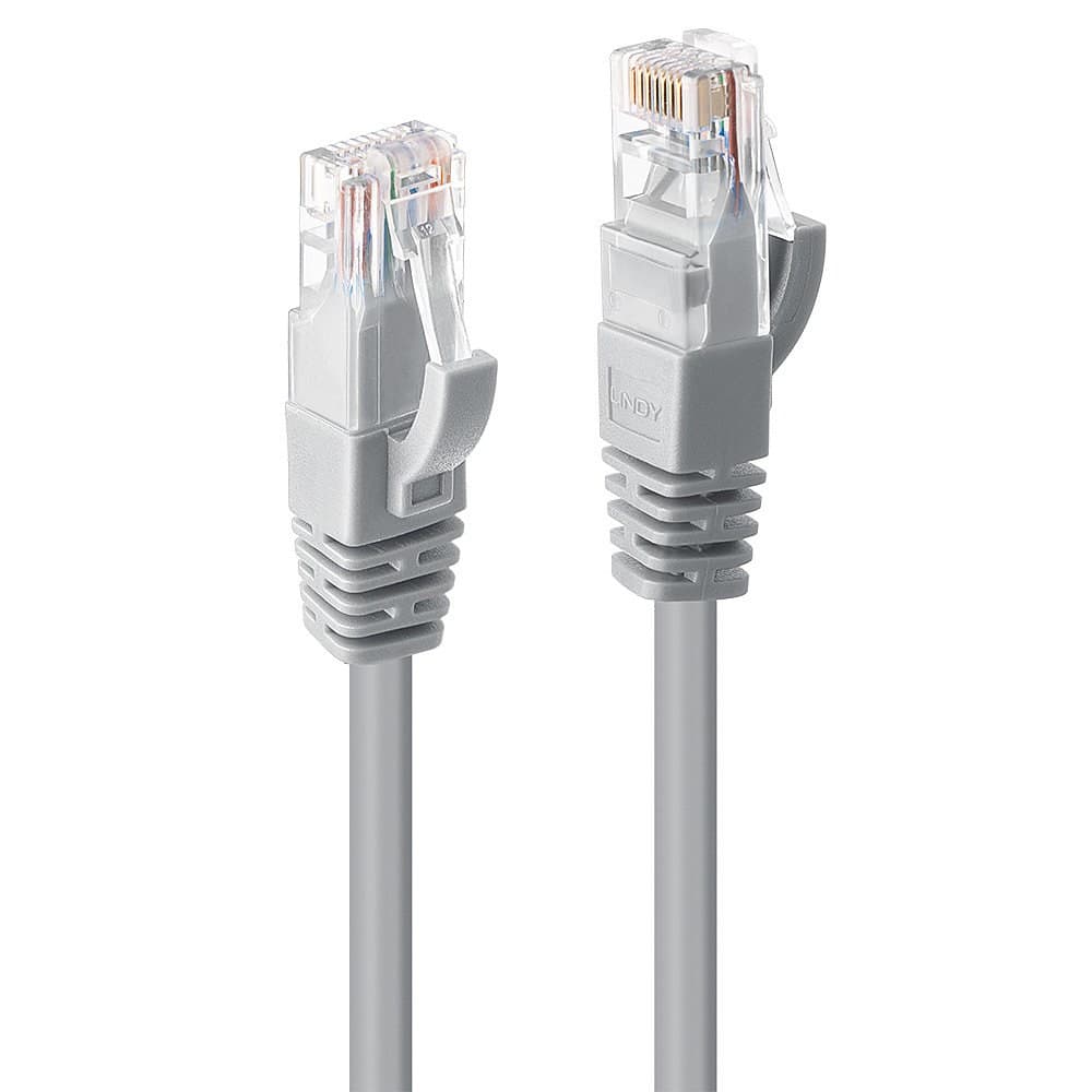 Lindy 0.5m Cat.6 U/UTP Ethernet Cable, Grey - Image 1