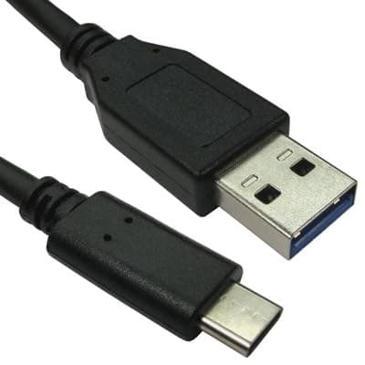 Cables Direct Câble USB 3.1 mâle de type C vers mâle de type A Noir 0,5 m - Image 1