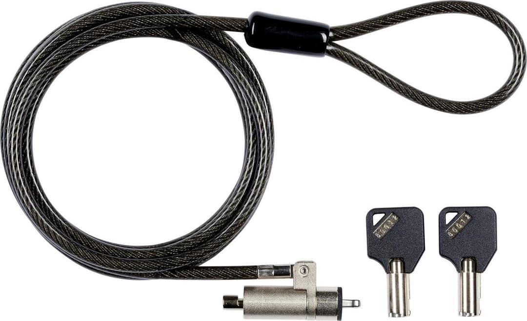 eSTUFF Security Lock with Keys for K-Slot 1.8m Carbon Steel Cable Lock (GLB220101) - Image 1