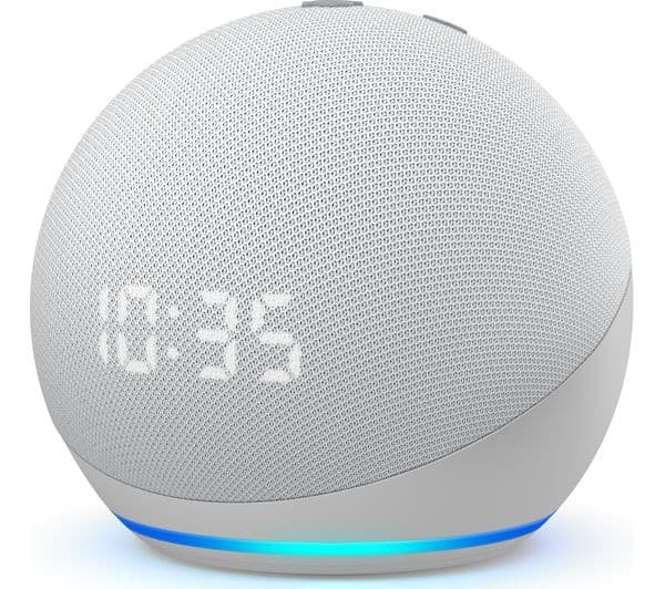 Amazon Echo Dot (4th Gen) Smart Speaker with Clock and Alexa - Glacier White - Image 1
