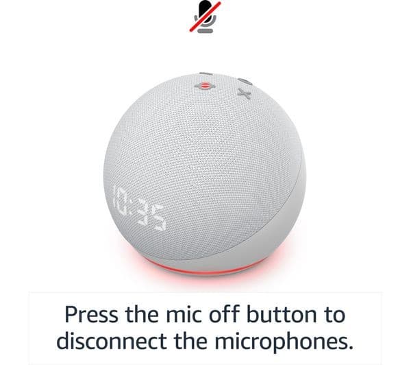 Amazon Echo Dot (4th Gen) Smart Speaker with Clock and Alexa - Glacier White - Image 2