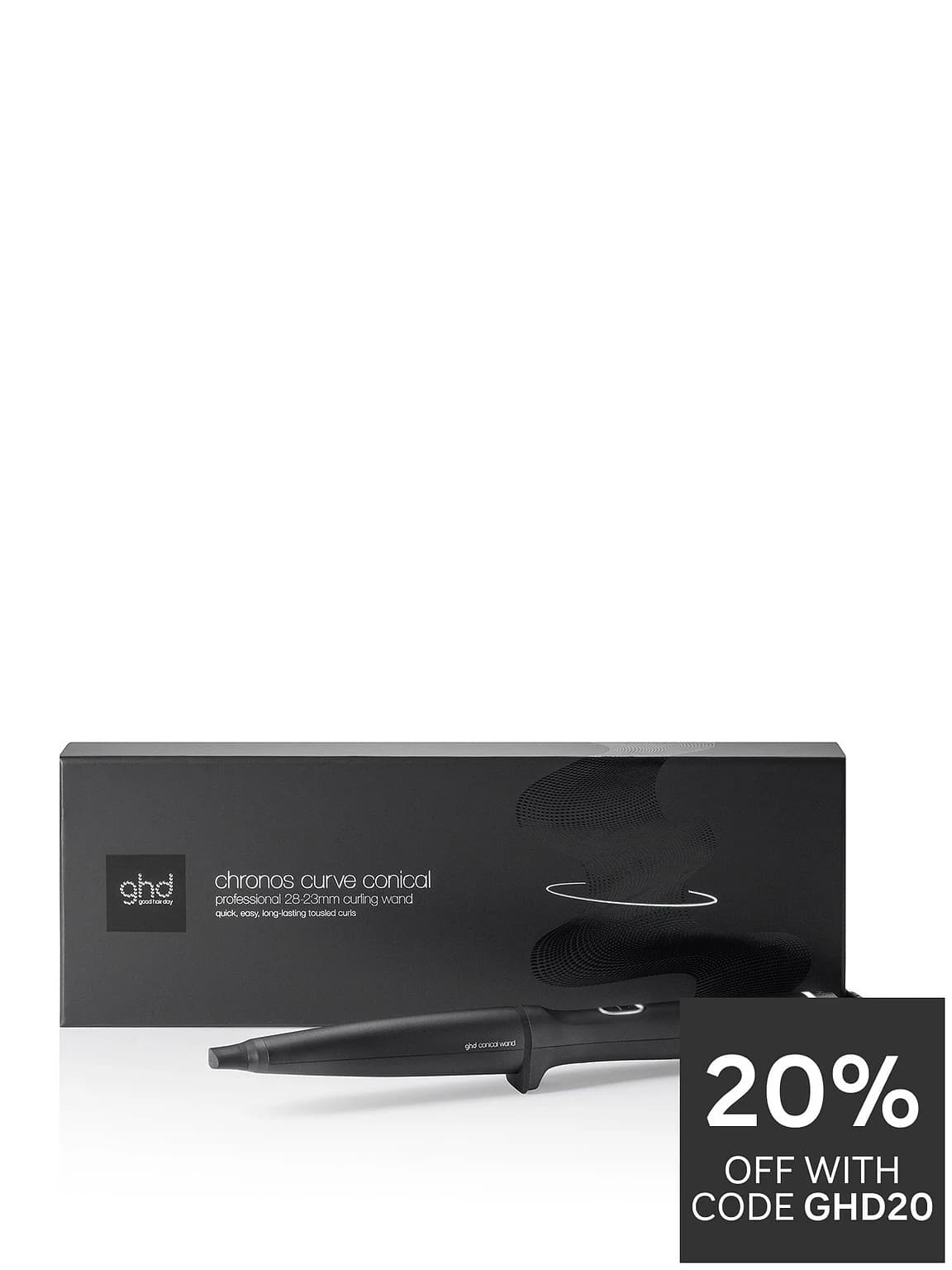 ghd Chronos Curve Conical Wand Hair Curler 28-23mm Black