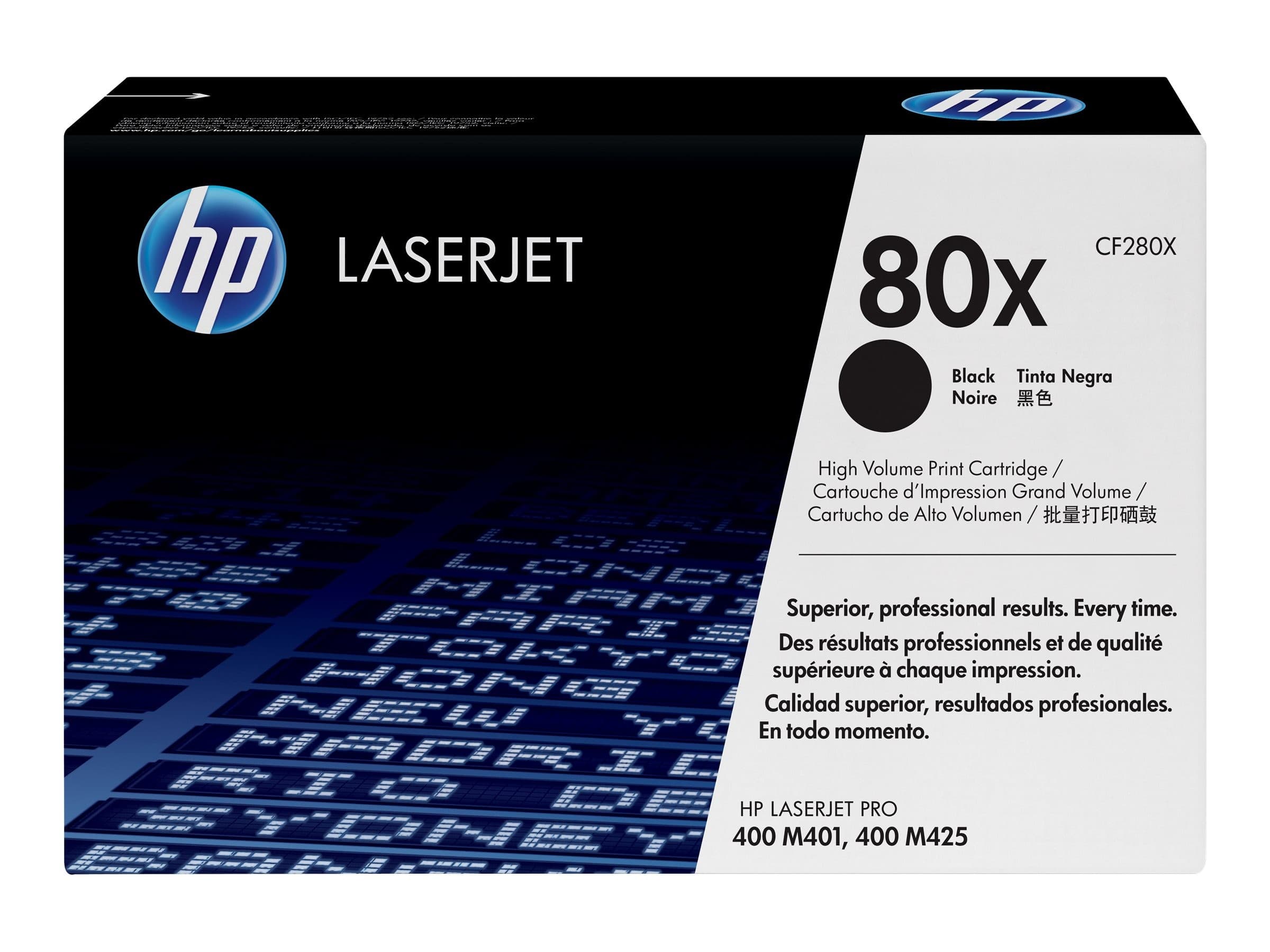 HP 80X High Yield Black Original LaserJet Toner Cartridge (CF280X) - 6,900 Pages