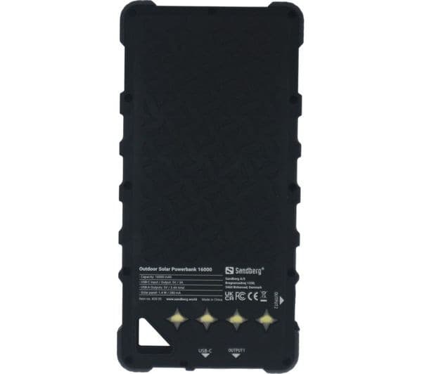 Sandberg 16000 mAh Portable Outdoor Solar Power Bank - Blue & Black - Image 3