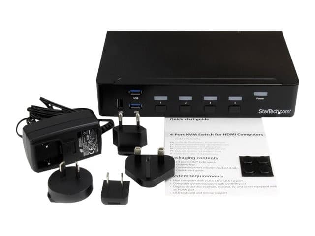 StarTech SV431HDU3A2 4 Port HDMI KVM Switch - 1080p, 3-Port USB 3.0 Hub & Audio - Image 4