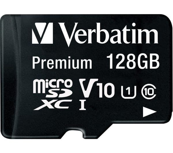 VERBATIM Premium Standard Performance Class 10 UHS-I U1 V10 microSDXC Memory Card with SD Adapter - 128 GB - Image 1