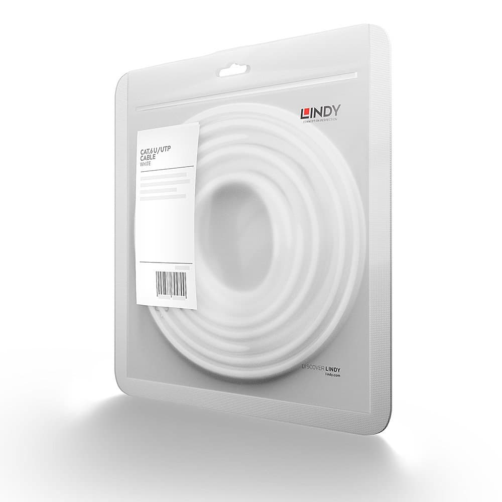 Lindy 20m Cat.6 U/UTP Network Cable, White - Image 2