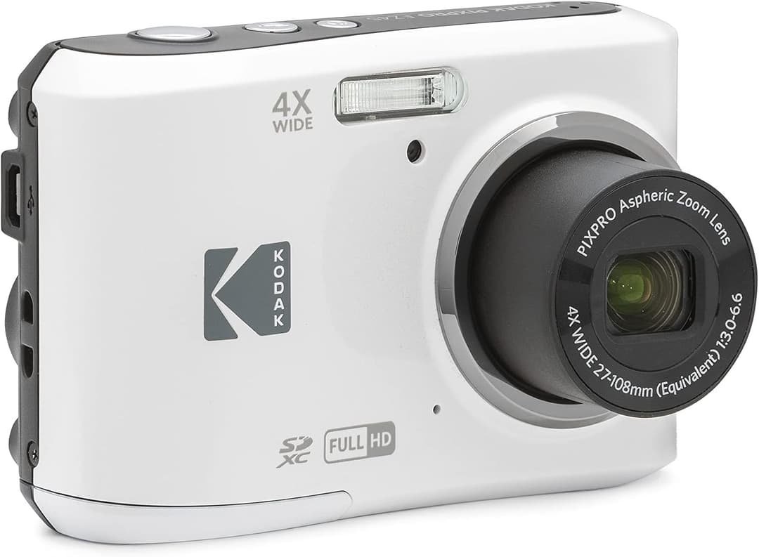 Kodak PIXPRO FZ45 Digital Compact Camera (16MP, 4X Optical Zoom, Full HD) - White - Image 1