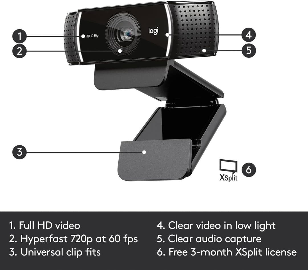 Logitech C922 Pro Stream Webcam Black - Image 6