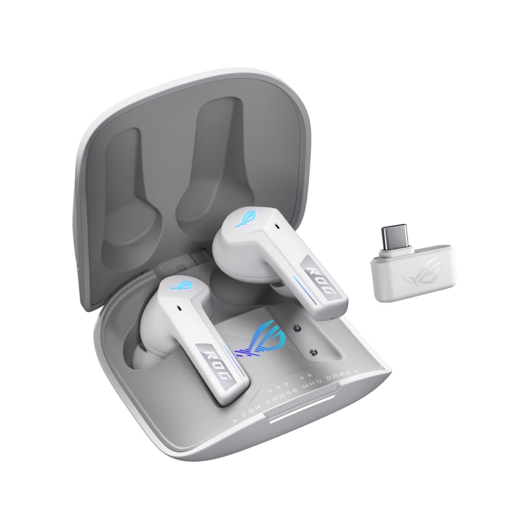 ASUS ROG Cetra True Wireless SpeedNova In-Ear Gaming Headphones, 10mm Drivers, Adaptive ANC, 2.4 GHz & Bluetooth - Moonlight White - Image 3
