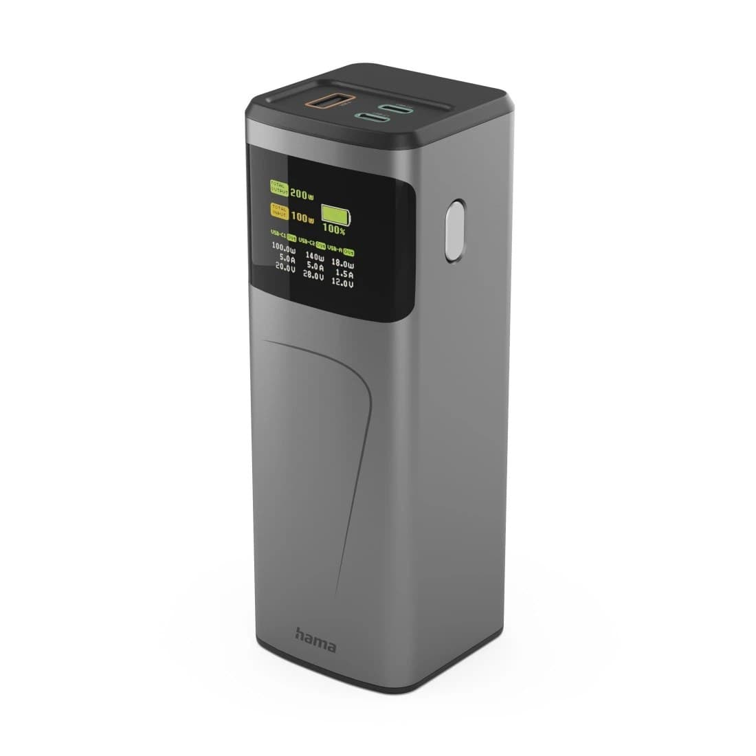 Hama High Power Power Pack, 24000 mAh, 200 W - Grey