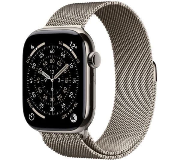 Apple Watch Series 11 GPS + Cellular 46mm Natural Titanium Case with Natural Milanese Loop - S/M - Image 1