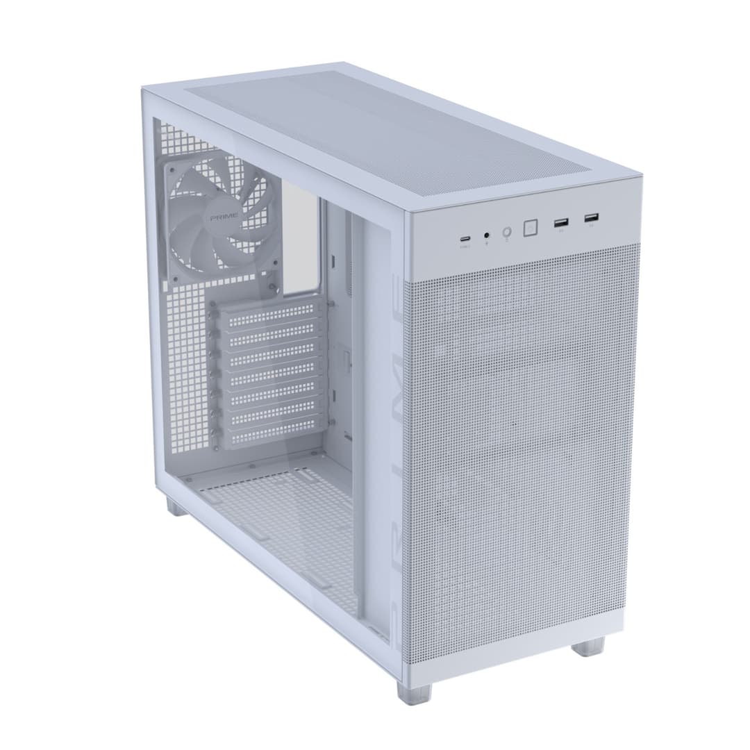 ASUS Prime AP303 Tempered Glass ATX Mid-Tower PC Case - White - Image 3