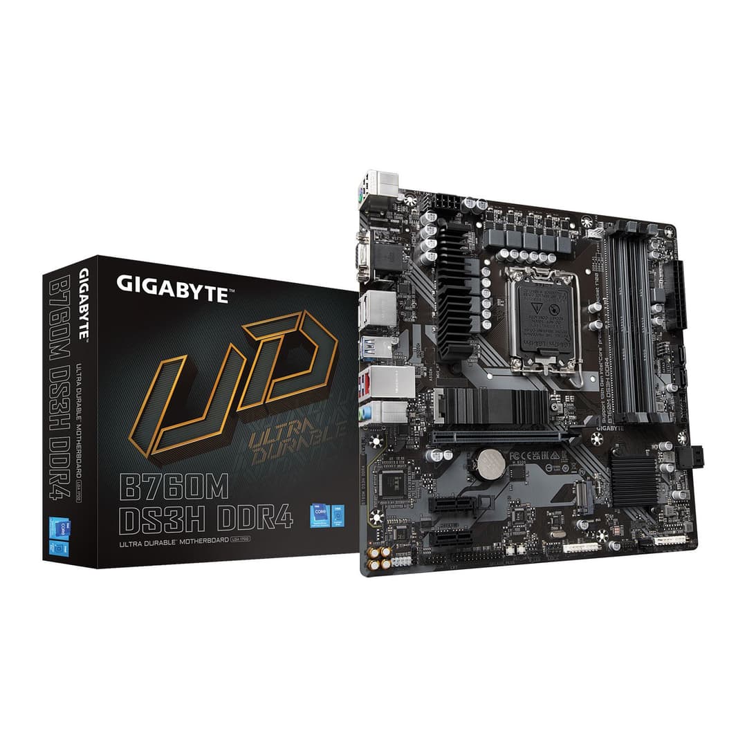 GIGABYTE B760M DS3H DDR4 Micro ATX Intel LGA1700 Motherboard - Image 1