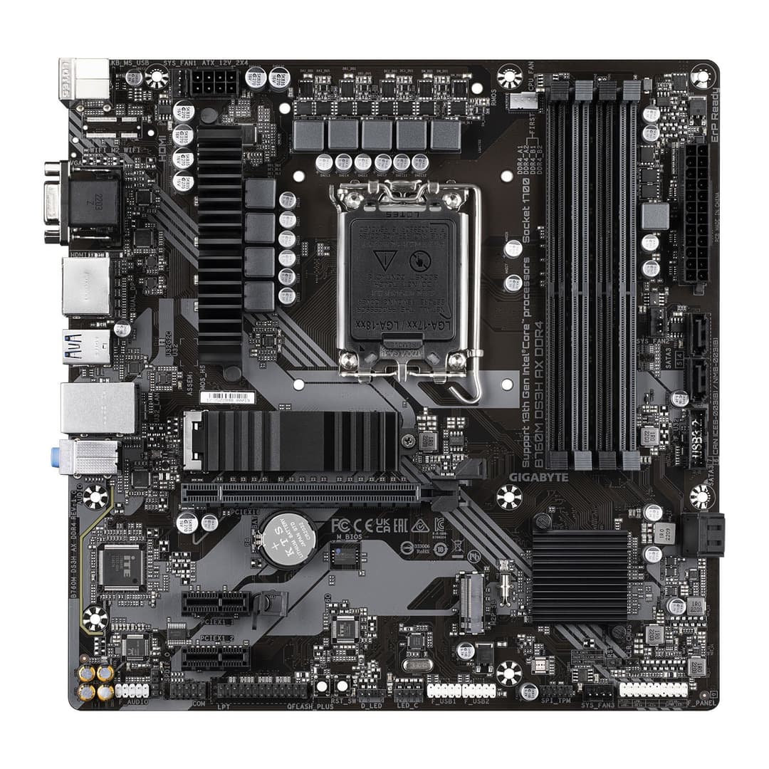GIGABYTE B760M DS3H DDR4 Micro ATX Intel LGA1700 Motherboard - Image 2