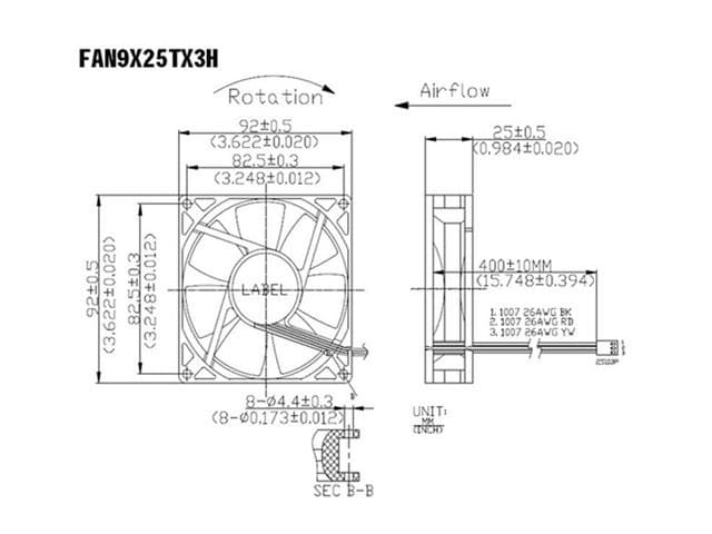StarTech 92mm System Fan TX3 Black - Image 4